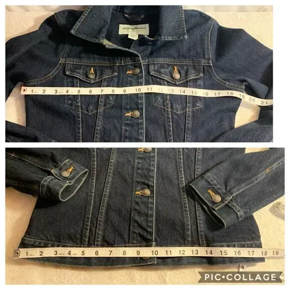 New!! Eddie Bauer dark wash jeans jacket - Picture 7 of 11